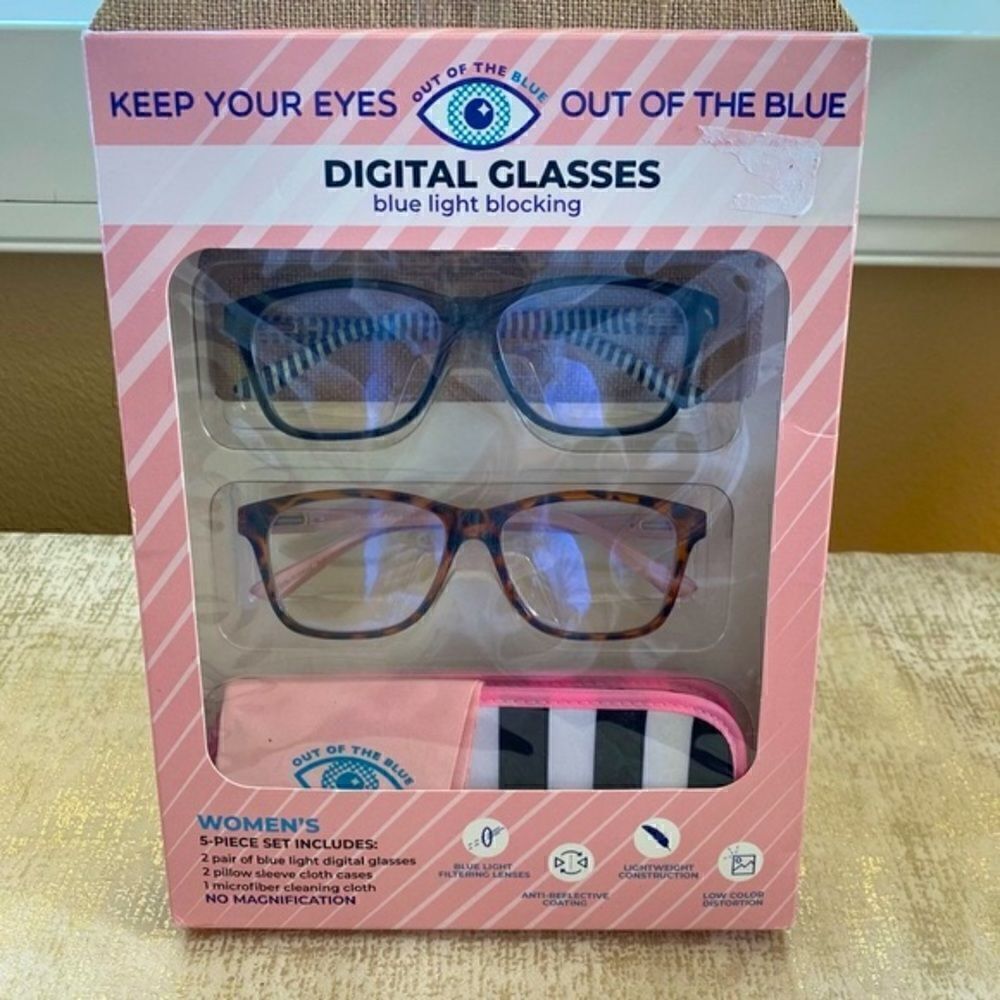 Two Women Black & Tortoise Tura Blue Light Blocking Digital Glasses New in Box